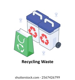 Recycling Waste isometric Colored illustration. EPS File stock illustration