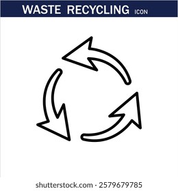 recycling waste line icons. Plastic bottle, biodegradable trash, junk truck, landfill, paper, glass, battery, conveyor vector illustration. Outline signs about garbage recycle. Editable Stroke .Eps 10