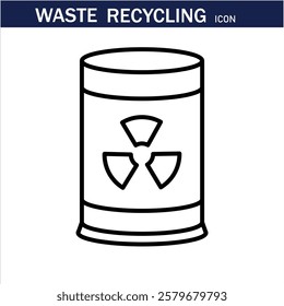 recycling waste line icons. Plastic bottle, biodegradable trash, junk truck, landfill, paper, glass, battery, conveyor vector illustration. Outline signs about garbage recycle. Editable Stroke .Eps 10