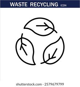 recycling waste line icons. Plastic bottle, biodegradable trash, junk truck, landfill, paper, glass, battery, conveyor vector illustration. Outline signs about garbage recycle. Editable Stroke .Eps 10