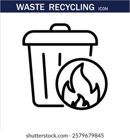 recycling waste line icons. Plastic bottle, biodegradable trash, junk truck, landfill, paper, glass, battery, conveyor vector illustration. Outline signs about garbage recycle. Editable Stroke .Eps 10