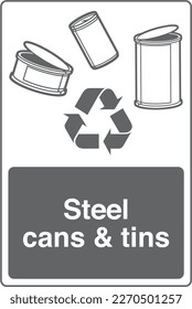 Recycling Waste Management Trash Bin Label Sticker Sign Steel