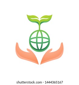Recycling and waste reduction logo template, vector recycle icon, Eco-friendly and environment illustration