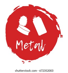 Recycling waste sorting icon - metal. Vector illustration.