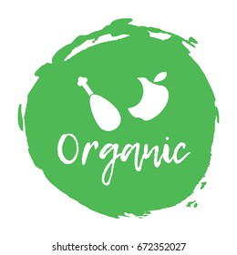 Recycling waste sorting icon - organic. Vector illustration.