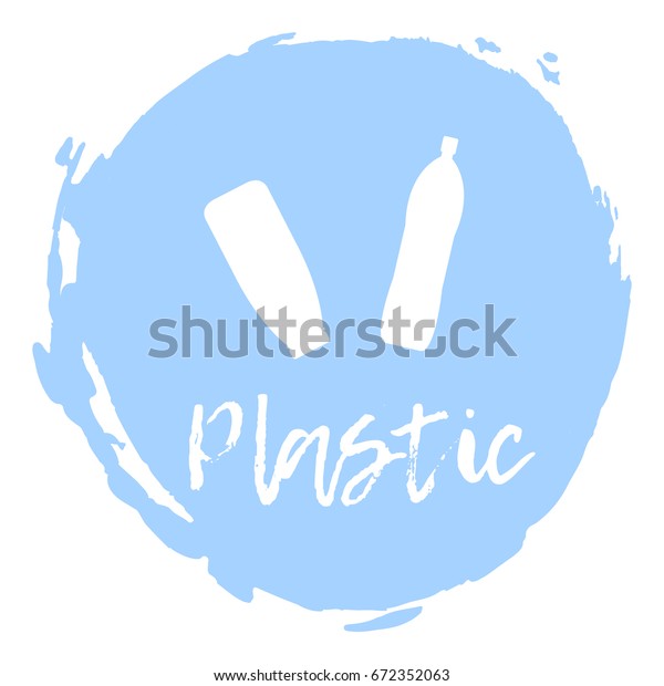 Recycling waste sorting icon - plastic.\
Vector illustration.
