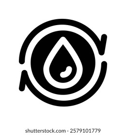 recycling water icon. vector glyph icon for your website, mobile, presentation, and logo design.