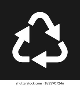 Reciclando el concepto de icono blanco. Reciclando símbolo vector plano, signo, ilustración de contorno.