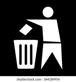 Recycling - white vector icon