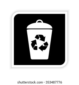 Recycling -  white vector icon