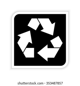 Recycling -  white vector icon