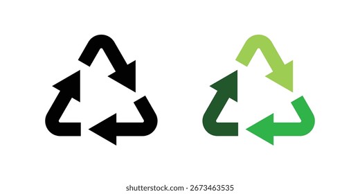 Icono de reciclaje con flecha. símbolo de bucle