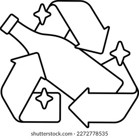 Recyling Waste Recycle Bottle Plastic Technology Green Ecology Flat Icon Illustration