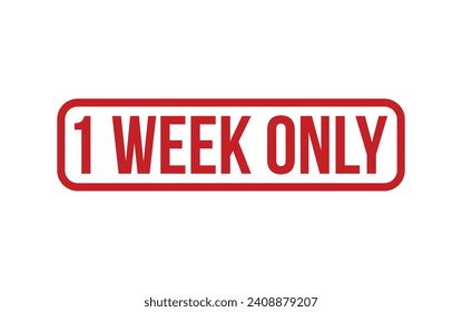 Red 1 Week Only Rubber Stamp Seal Vector