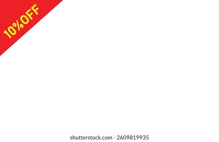 red 10 % off triangle  tag ribbon and banner vector illustration.