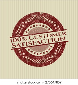 Rojo 100% Satisfacción del cliente estampado de goma gruesa