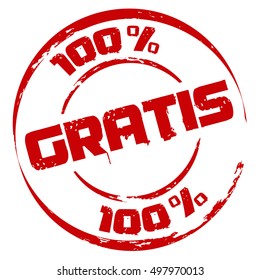 Red 100 % Gratis Stamp