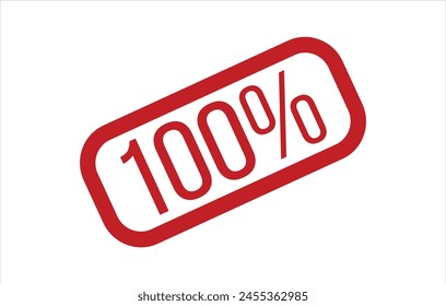 Vector de sello de goma 100% rojo