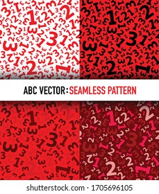 Red 123 number background seamless set