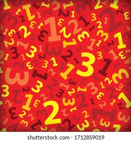 Red 123 number background seamless