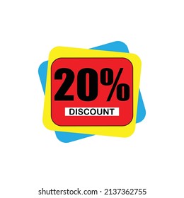 red 20% discount graphic vector illustration