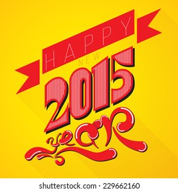 red 2015 Label Badge Vector Illustration