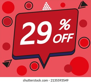 red 29% discount price sign