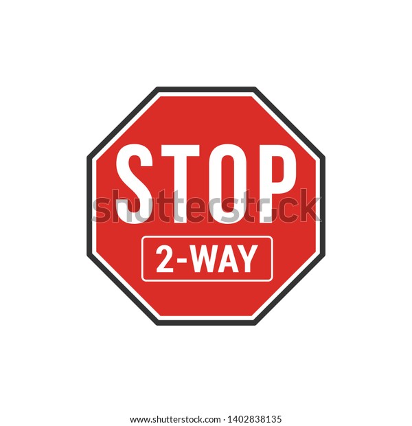 Red Way Stop Sign Isolated On Stock Vector Royalty Free Shutterstock