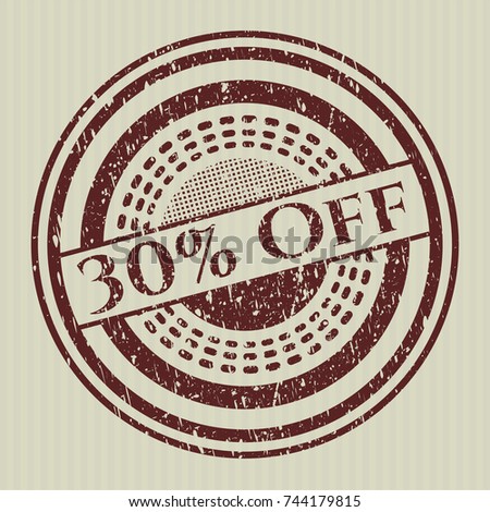Red 30% Off rubber grunge seal