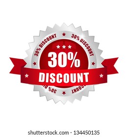 Red 30 percent discount button