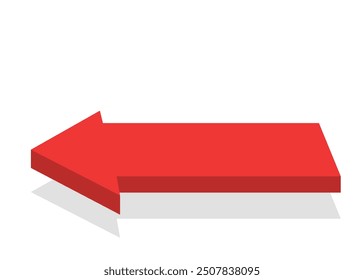 rojo 3D flecha gráfico de negocios hacia adelante a la izquierda representa el progreso hacia atrás