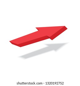 Red 3d arrow isolated on a white background