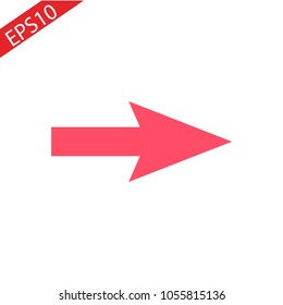 Red 3d arrows. Shiny web icons. Vector illustration isolated on white background