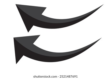 Red 3d arrows of various shapes set. Realistic arrow twisted in various directions. Infographic object a pointer sign.Vector illustration.