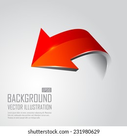 Red 3d arrows. Vector illustration