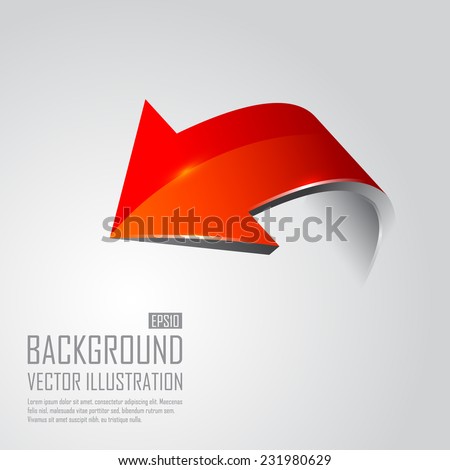 Red 3d arrows. Vector illustration