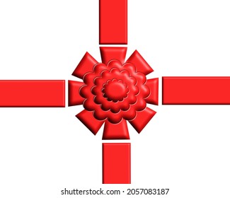Red 3D Christmas Bow Vector