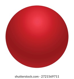 esfera roja de la bola del círculo 3D aislada en el fondo blanco
