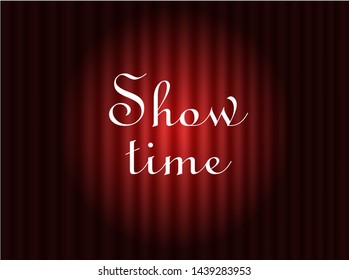 red 3D curtains, vector illustration , closed background