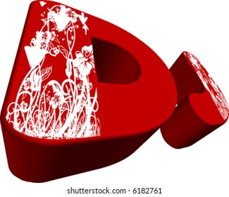 Red 3D DJ And White Foliage