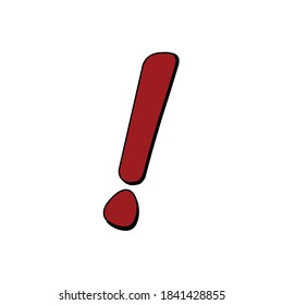 Red 3D Exclamation Mark Icon Vector 