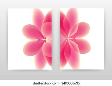 Red 3d flower petal concept. abstract design of annual report, brochure, flyer, poster. Red flower petal on white background vector illustration flyer, leaflet, poster. Business A4 brochure template.