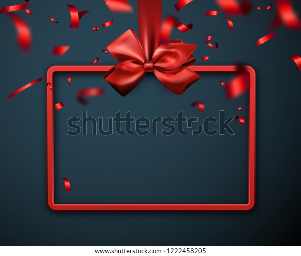 Download Red 3d Frame Greeting Card Satin Stock Vector Royalty Free 1222458205