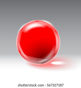 Red 3d glass sphere