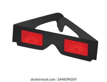 Gafas 3D rojas. Ilustración vectorial