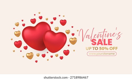 Globos rojos del corazón 3D que flotan en el fondo blanco, perfecto para las tarjetas de felicitación románticas del día de San Valentín, las invitaciones de la boda, o los diseños de la celebración del amor con los Elementos decorativos dulces.