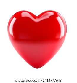 Red 3D Heart Isolated. Vector Illustration EPS10