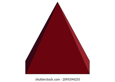 Red 3d object, thetahedron, pyramid for the mathematical study of teachers and students in the classroom for the teaching of spatial geometry and spatial analytic geometry
