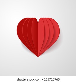 Red 3d Paper Heart 