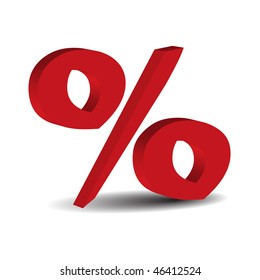 red 3D percent sign